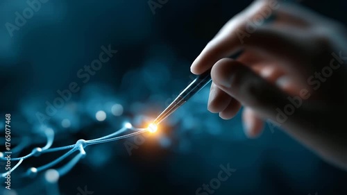 A luminous neural network spanning the air like a glowing web nodes pulsing with light as a stylus moves across to adjust connections atmosphere of deep learning intelligence