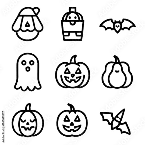 set of halloween icon elements illustrations