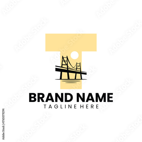 Letter D Bridge Logo Design Template Inspiration, Vector Illustration. 