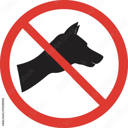 No dogs allowed prohibition sign symbolic icon concept for restricted areas regulations prevention white background