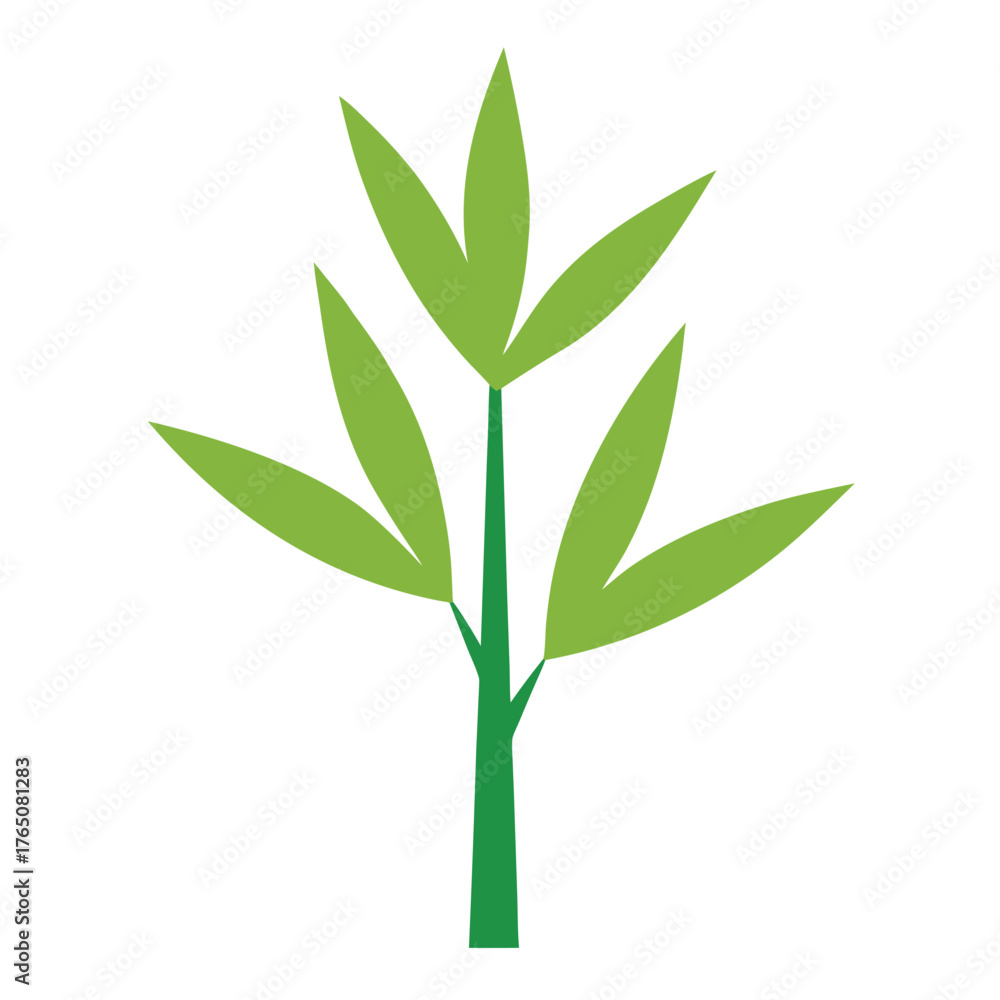 Fototapeta premium Elegant Bamboo Leaves Composition Flat Vector Design