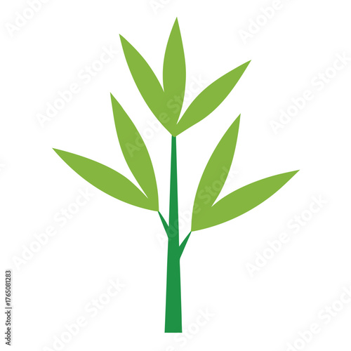 Elegant Bamboo Leaves Composition Flat Vector Design