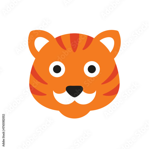 Flat Design Tiger Head Logo Modern Bold Style