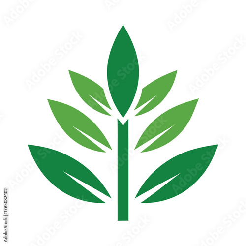 Peaceful Bamboo Ranch Leaf Artwork Flat Design