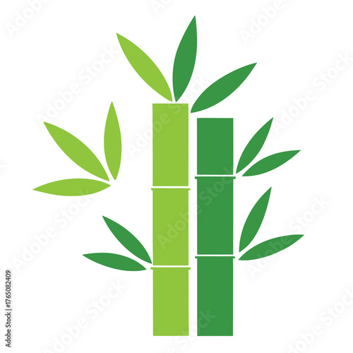 Nature Inspired Bamboo Ranch Leaves Flat Green Tone