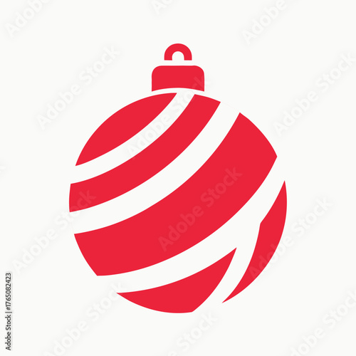 Stylized Christmas Bauble Flat Vector Logo Elegant