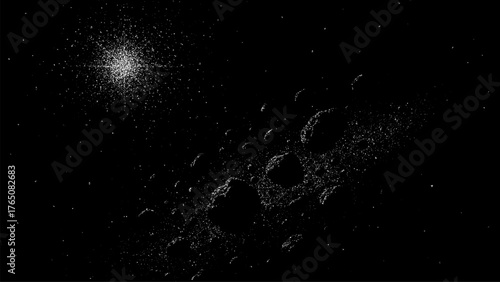 Abstract black background with stipple dot grain noise texture for distressed overlay on digital art or graphic design projects, vector.