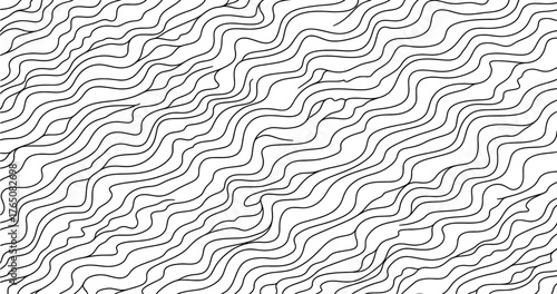 Abstract wavy line pattern silhouette isolated on transparent background