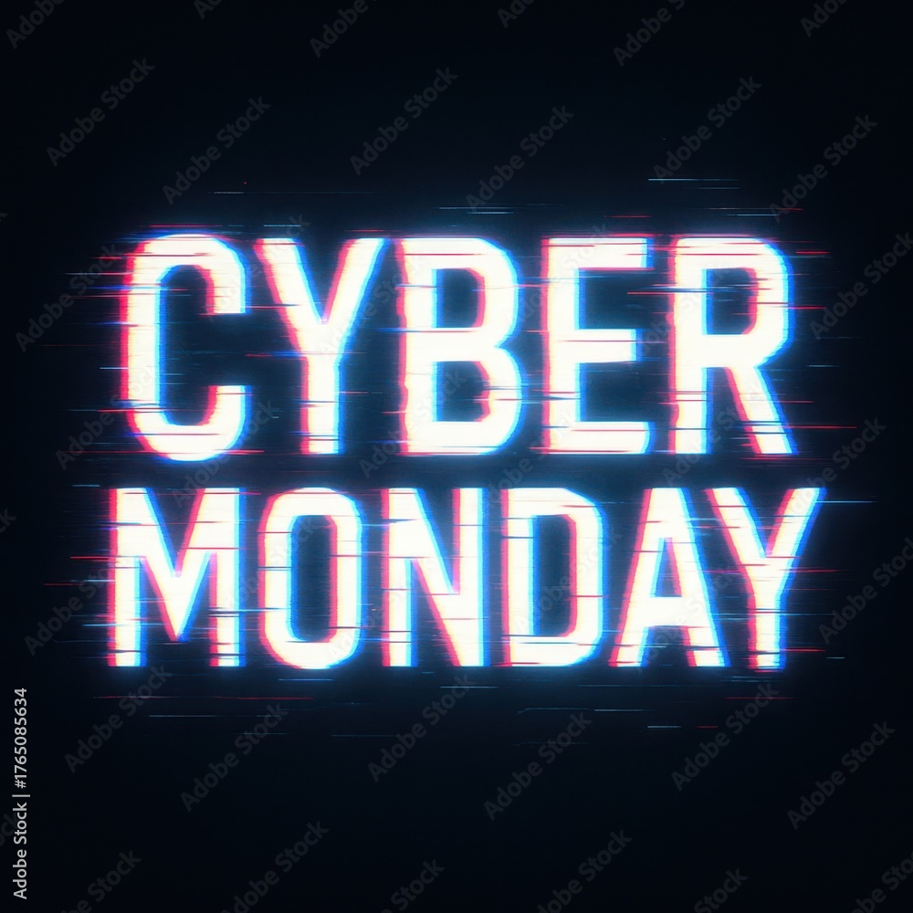 Obraz premium Cyber Monday Glitch Effect Poster
