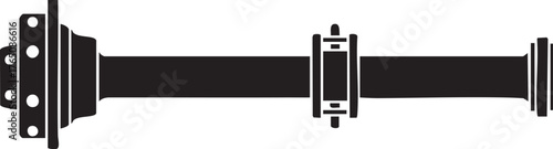 Trailer Axle Assembly Silhouettes Vector Component