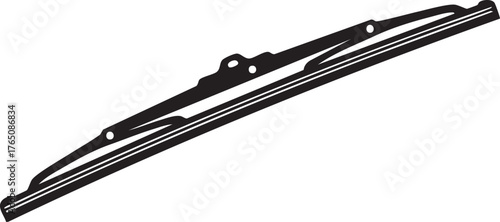 Windshield Wiper Blade Mechanism Silhouette Car Visibility Minimalist
