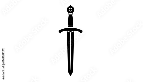 Silhouette of a Medieval Sword, Perfect for Heraldry, History, and Emblem Designs