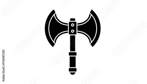 Black Axe Icon A Symbol of Power, Strength, and Skill for Web and Print Design Purposes