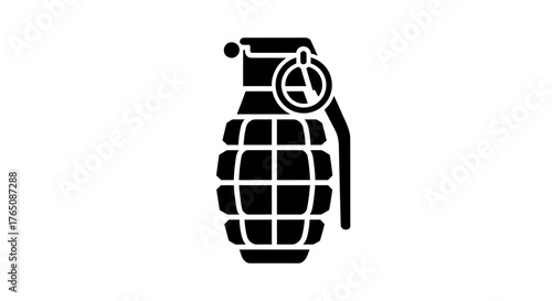 Simple Black Grenade Icon A Symbol of Explosive Power and Warfare