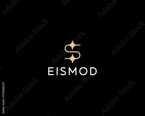 S letter and stars abstract logotype. Creative minimalistic style monogram. Modern icon sign. Vector illustration.