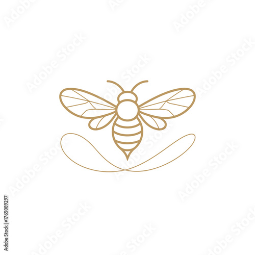 Golden bee illustration honey bee vector graphic insect design honey production art