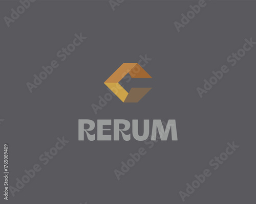 Letter C from geometric shapes. Creative arrows icon. Vector monogram.