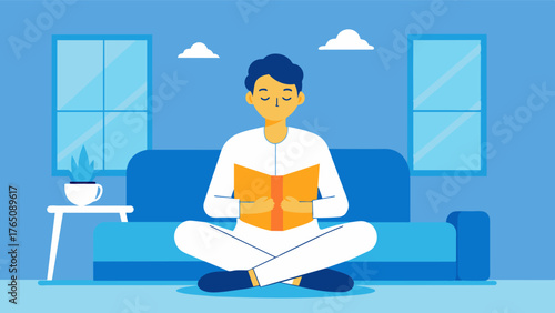 A stressed out individual in a doctors waiting room using a mindfulness coloring book as a form of coping with their illness. The coloring helps to distract them from their worries. Vector
