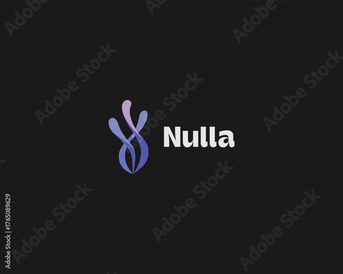 Seaweed vector logo. Abstract underwater plant sign