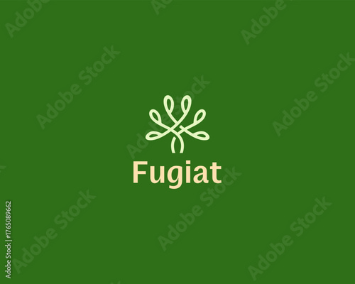 Graceful tree line logo. Creative garden park forest icon. Universal nature eco vector symbol