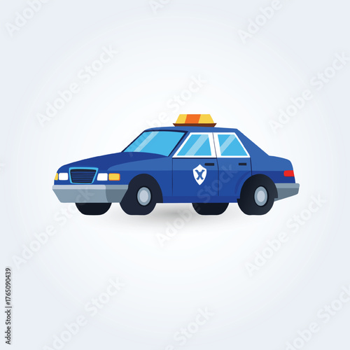 An illustration of a police car side pose