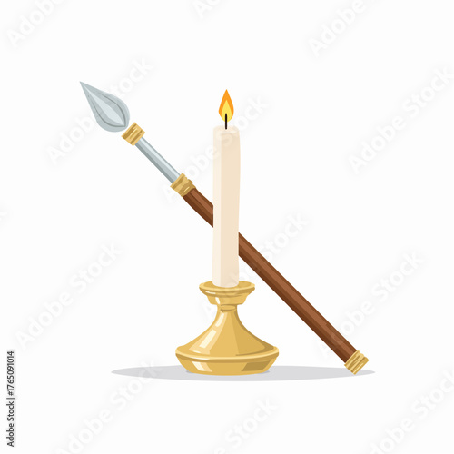 Candle snuffer with long handle
