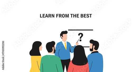 Engaging business training session with mentor and attentive audience