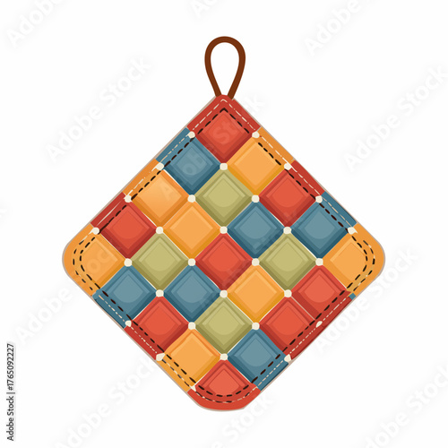 Quilted potholder with loop
