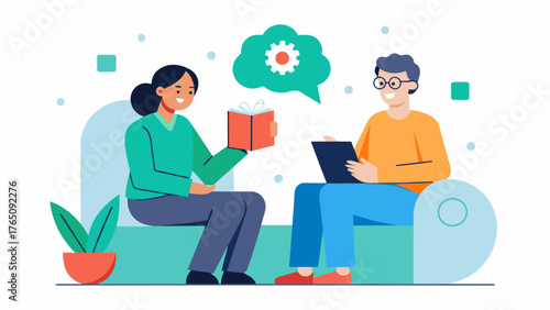 A the guiding a patient through a series of memory recall exercises tailored to their specific needs and challenges.. Vector illustration