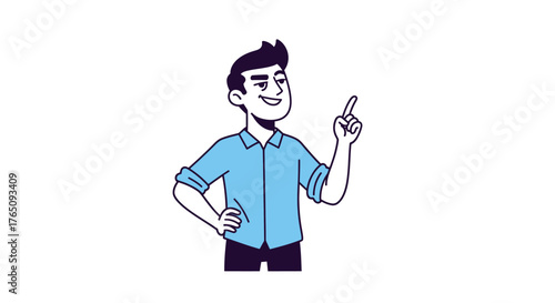 Cartoon character giving advice with an idea to resolve problems