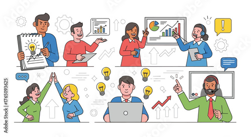 Creative collaboration within diverse team members fostering innovative solutions