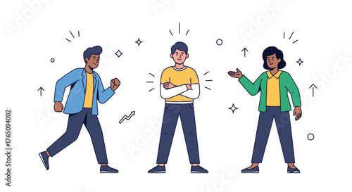 Empowered Teamwork: Confident Individuals Shining in Collaborative Success