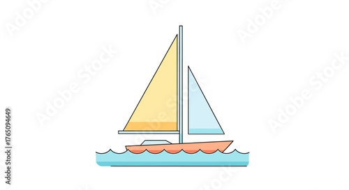 Sailing towards adventure on vibrant blue waters with a stylish sailboat, a perfect symbol for travel and leisure.