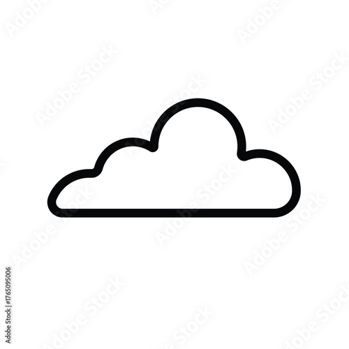 Vector Outline Cloud Isolated on White Background. Minimal Cloud in Cartoon Style. Clouds Set in Hand Drawn Vintage Retro Style Cartoon Clouds design elements. Environment illustrations