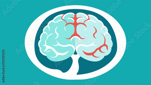 A magnified MRI scan uncovering white matter hyperintensities in the brain commonly seen in individuals with cerebrovascular disease.. Vector illustration