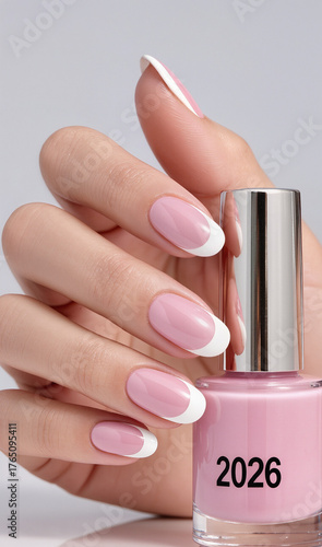 woman hands with nail polish, 2026 number nail polish