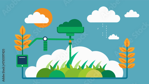 A precision agriculture system utilizes cloudbased data to create custom fertilizer prescriptions for individual crop zones maximizing nutrient efficiency.. Vector illustration