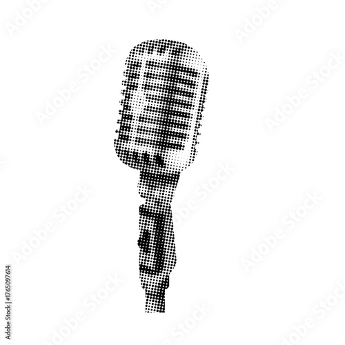 retro microphone isolated on white