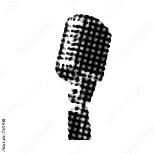 Halftone of a Retro Microphone