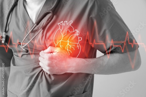 Male doctor having heart at...
