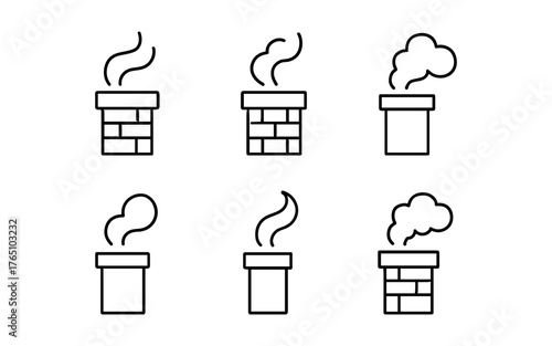 Minimalist cottage chimney designs with smoke in linear style