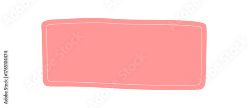 Pink fluid frame with wavy hand drawn rectangle form, perfect as template or label. Banner and card box background for creative text, soft organic style for unique graphic design uses.