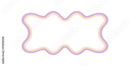 Groovy wavy rectangle frame outline doodle in retro style. Graphic border as y2k element, playful line art and stylish background with curvy shape for trendy contemporary creative use.