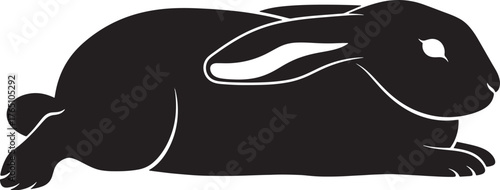Rabbit silhouette image featuring a black animal outline perfect for art design crafting animal graphics or nature themed projects and creative ideas