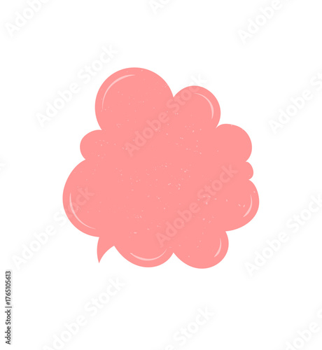 Fluid grunge speech bubble sticker forms a hand drawn cloud for message, talk, and chat. This abstract comment and dialogue shape brings a creative look to any conversation or communication