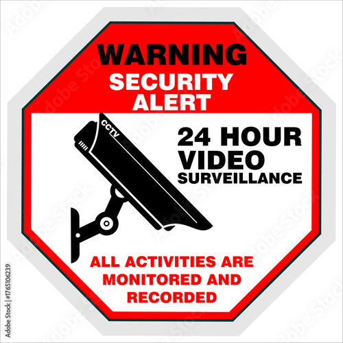 CCTV in operation, sign vector