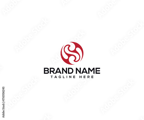 Abstract Corporate Symbol: An elegant design, with a unique pattern in a bold red, perfectly embodies the brand essence. This versatile emblem stands for sophistication and creativity.
