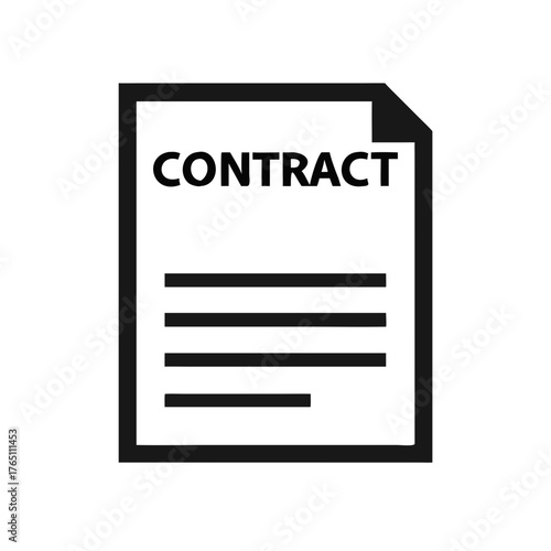 Contract icon representing agreement and legal document