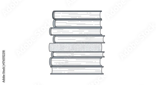 Stack Of White Books On A White Background With Minimalist Aesthetic