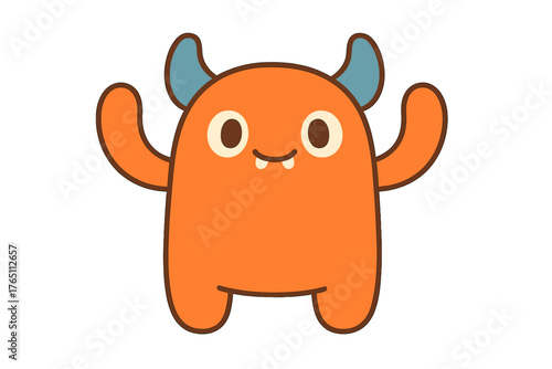 -generated illustration of a cute monster toy